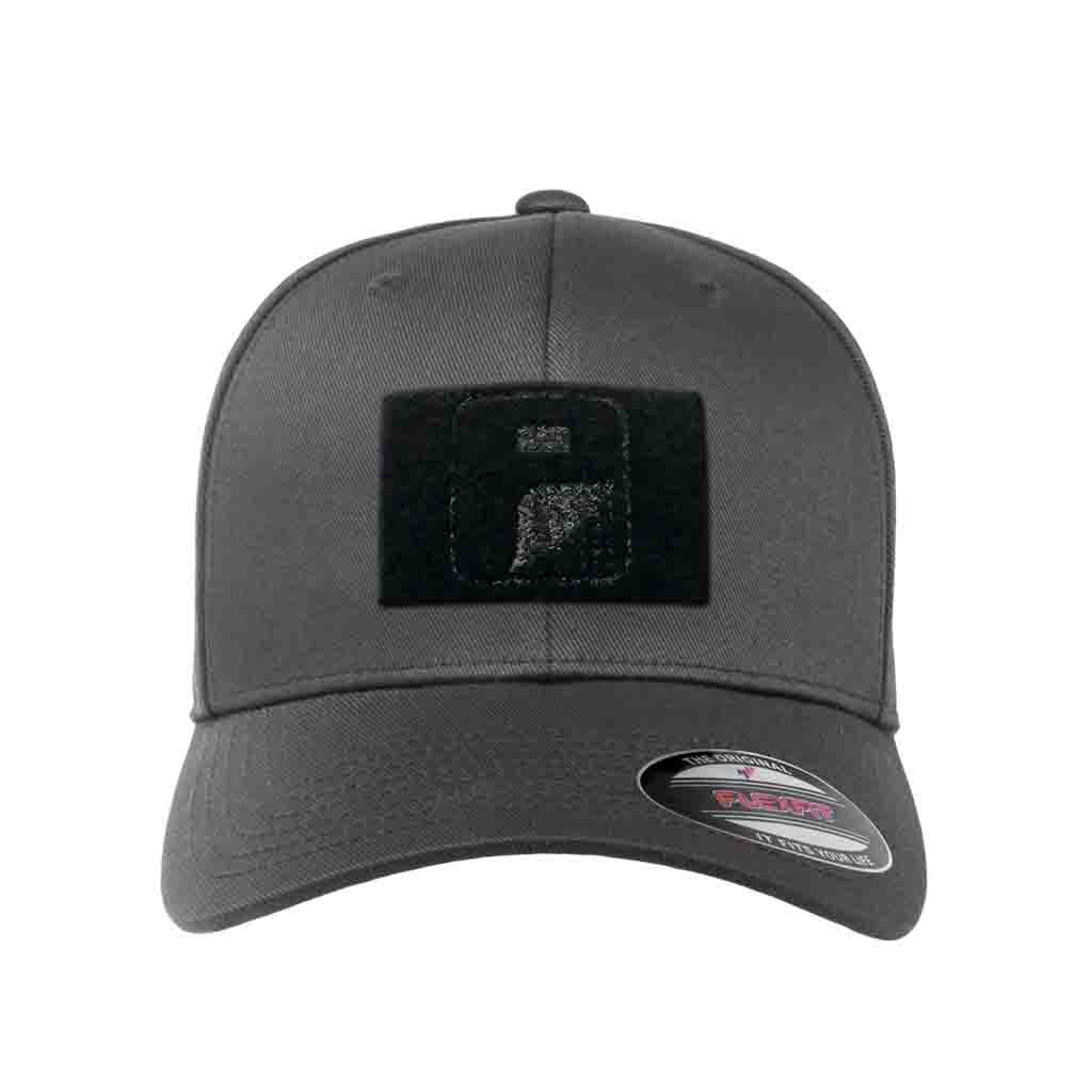 Premium Curved Visor Pull Patch Hat By Snapback - XL/XXL - Grey - Pull Patch - Removable Patches For Authentic Flexfit and Snapback Hats
