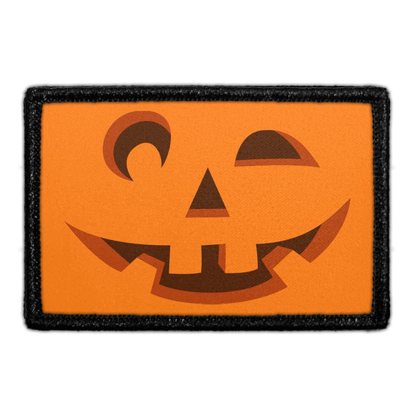 Pumpkin Face - Removable Patch - Pull Patch - Removable Patches For Authentic Flexfit and Snapback Hats