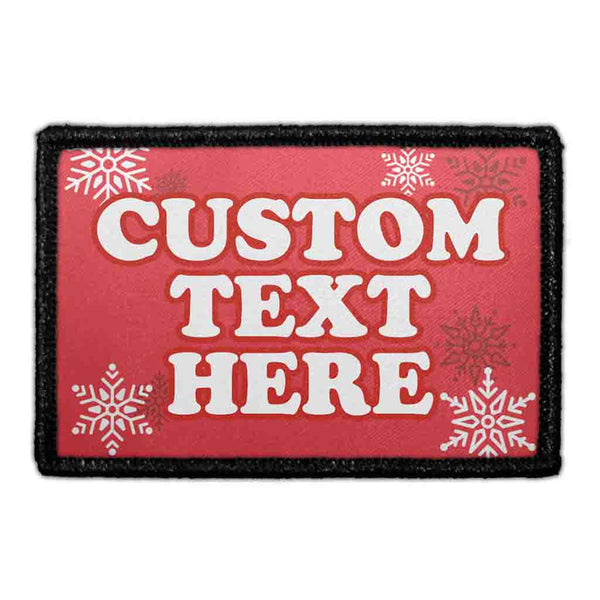 Christmas Custom - Snowflakes on Red Background - Removable Patch - Pull Patch - Removable Patches For Authentic Flexfit and Snapback Hats