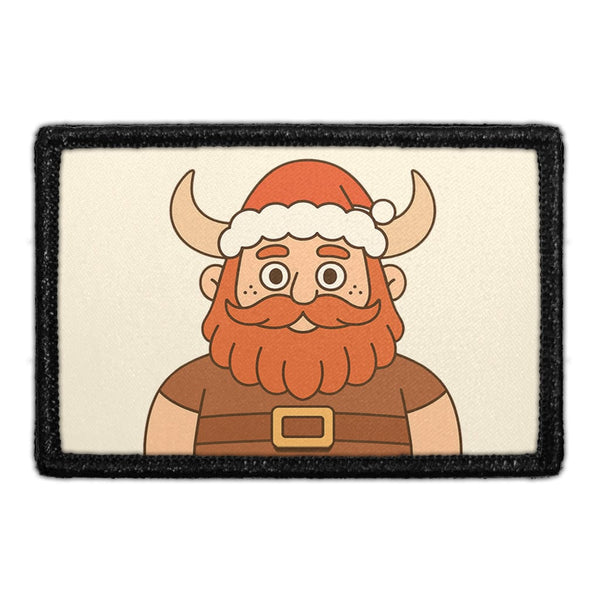 VIKING WITH SANTA HAT Meta Data - Crop Image Text - - Removable Patch - Pull Patch - Removable Patches For Authentic Flexfit and Snapback Hats