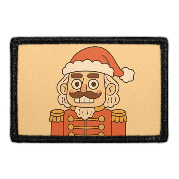 NUT CRACKER WITH SANTA HAT Meta Data - Crop Image Text - - Removable Patch - Pull Patch - Removable Patches For Authentic Flexfit