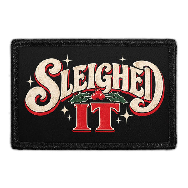 Sleighed It - Meta Data - Crop Image Text - Removable Patch - Pull Patch - Removable Patches For Authentic Flexfit and Snapback Hats