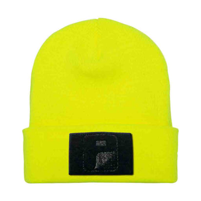 Beanie Pull Patch Cap By Flexfit - Yellow - Pull Patch - Removable Patches That Stick To Your Gear