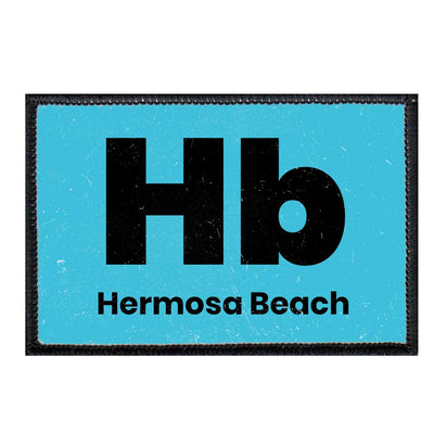 Hb - Hermosa Beach - Light Blue - Removable Patch - Pull Patch - Removable Patches For Authentic Flexfit and Snapback Hats