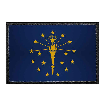 Indiana State Flag - Color - Removable Patch - Pull Patch - Removable Patches For Authentic Flexfit and Snapback Hats
