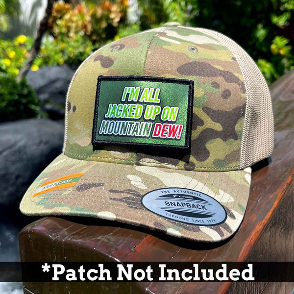 Multicam Classic Trucker - Flat Bill - Pull Patch Hat by Snapback - Alpine White Camo and White