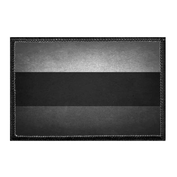 Rubber Velcro Circle Flag Patch | Black/White