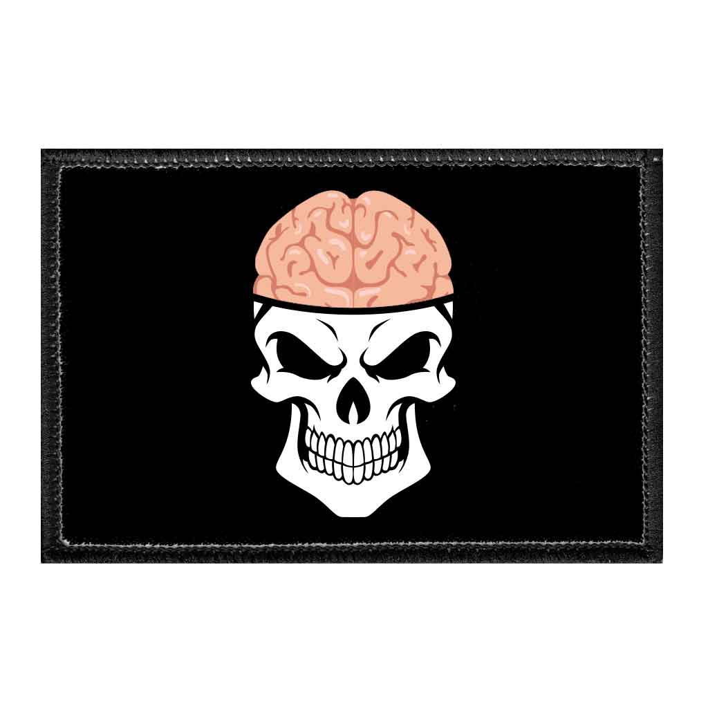 Skull With Brains - Removable Patch - Pull Patch - Removable Patches That Stick To Your Gear
