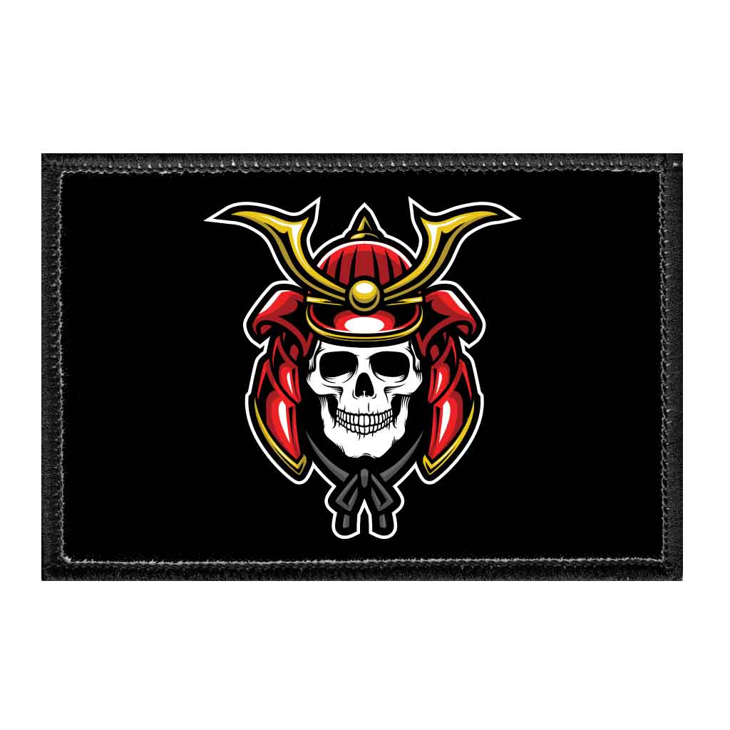 Skull With Samurai Helmet - Removable Patch - Pull Patch - Removable Patches That Stick To Your Gear