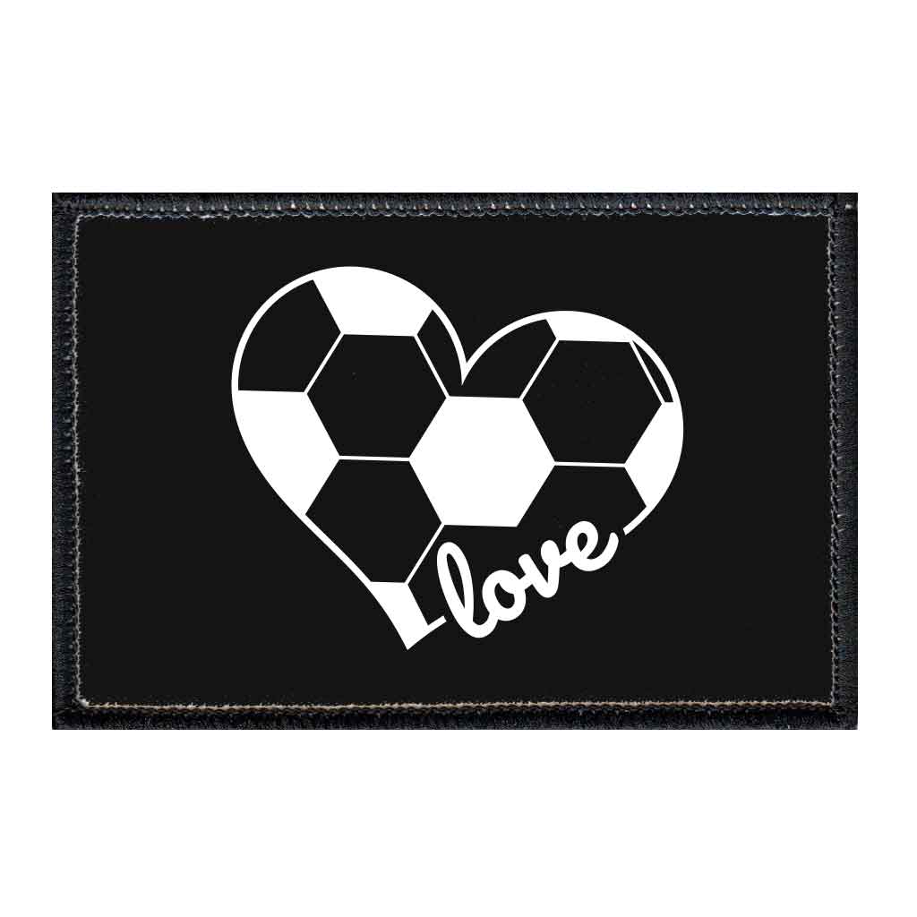 Soccer Heart - Black and White - Patch - Pull Patch - Removable Patches For Authentic Flexfit and Snapback Hats