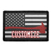 Customizable - US Flag - Fireman Axe - Black And White - Distressed - Removable Patch - Pull Patch - Removable Patches That Stick To Your Gear