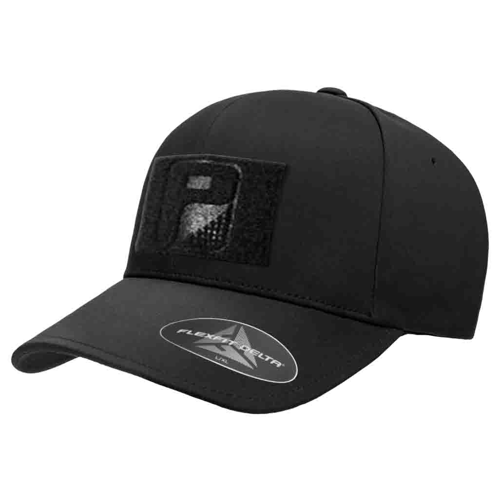 Black - Delta Premium Flexfit Hat by Pull Patch - Pull Patch - Removable Patches For Authentic Flexfit and Snapback Hats