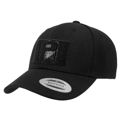 Premium Curved Visor Pull Patch Hat By Snapback - Black - Pull Patch - Removable Patches For Authentic Flexfit and Snapback Hats