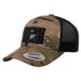 MULTICAM® Retro Trucker Pull Patch Hat by SNAPBACK - Camo and Black - Pull Patch - Removable Patches For Authentic Flexfit and Snapback Hats