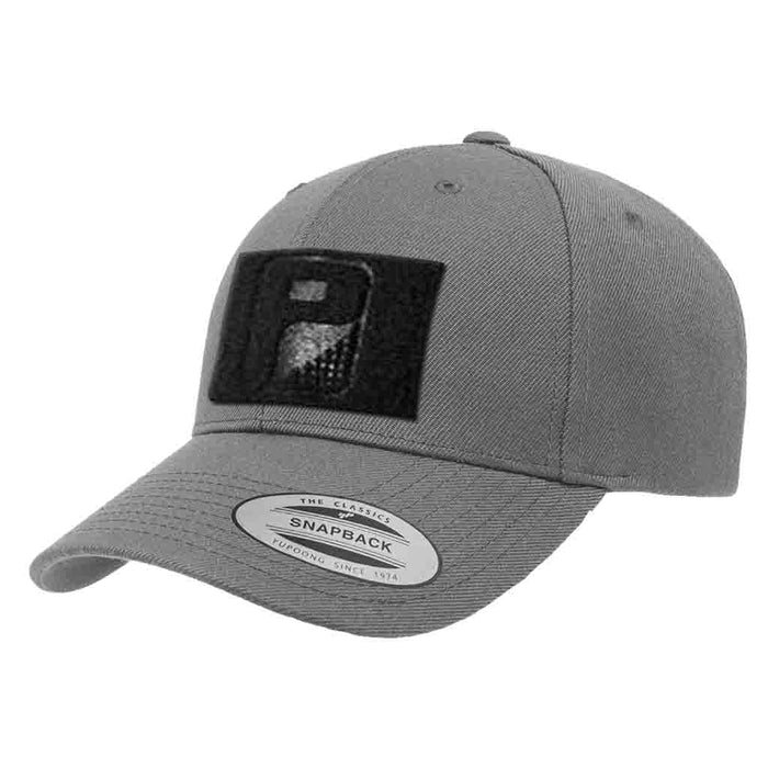 Premium Curved Visor Pull Patch Hat By Snapback - Dark Grey - Pull Patch - Removable Patches For Authentic Flexfit and Snapback Hats