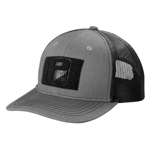 Youth - Heather And Black - Curved Bill Trucker Pull Patch Hat - Pull Patch - Removable Patches That Stick To Your Gear