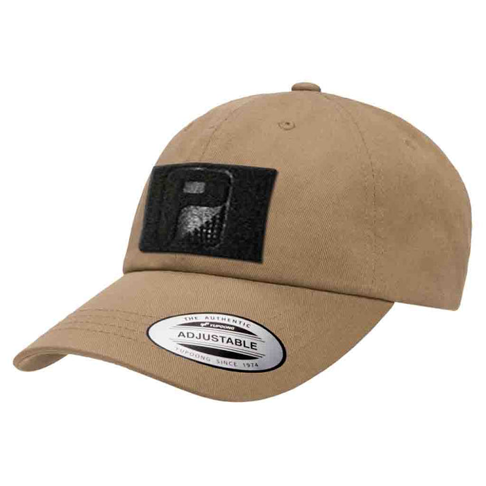 Dad Hat With A Pull Patch By Snapback - Khaki - Pull Patch - Removable Patches For Authentic Flexfit and Snapback Hats