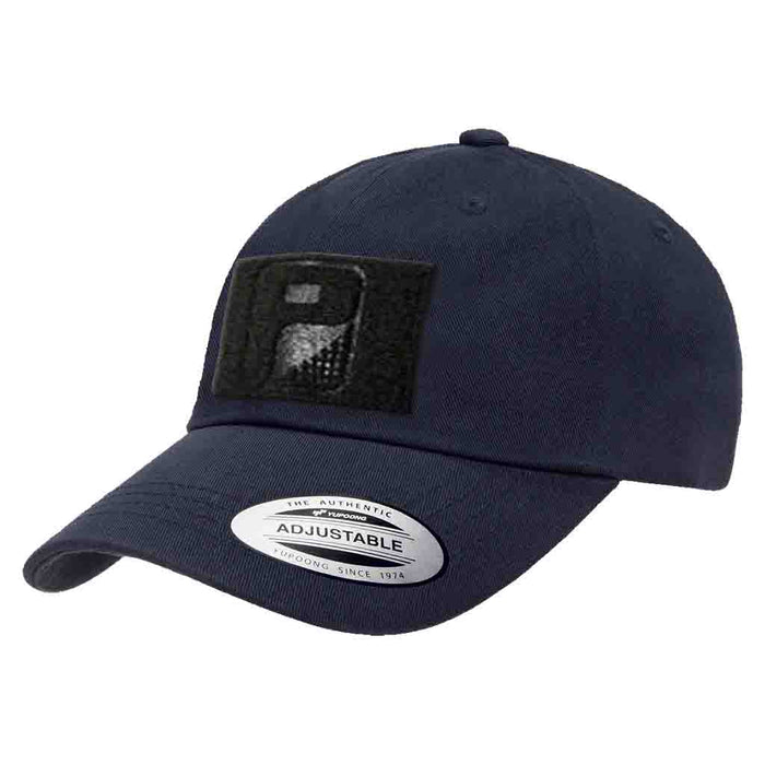 Dad Hat With A Pull Patch By Snapback - Navy Blue - Pull Patch - Removable Patches For Authentic Flexfit and Snapback Hats