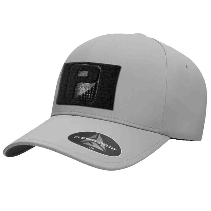 Silver - Delta Premium Flexfit Hat by Pull Patch - Pull Patch - Removable Patches For Authentic Flexfit and Snapback Hats