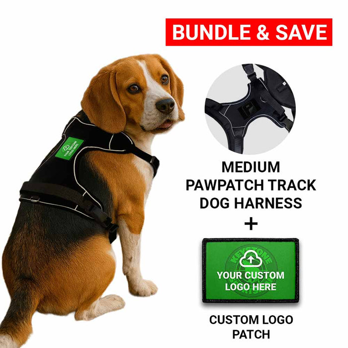 Bundle: Custom Logo + PawPatch Track Dog Harness (Medium)