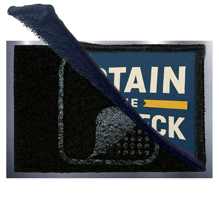 Patch with text 'Captain of the Deck' and a blue border on a white background