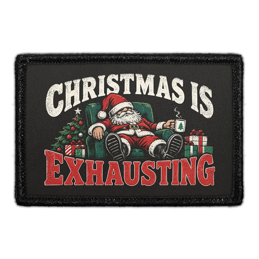 Christmas Is Exhausting - Meta Data - Crop Image Text - Removable Patch - Pull Patch - Removable Patches For Authentic Flexfit and Snapback Hats