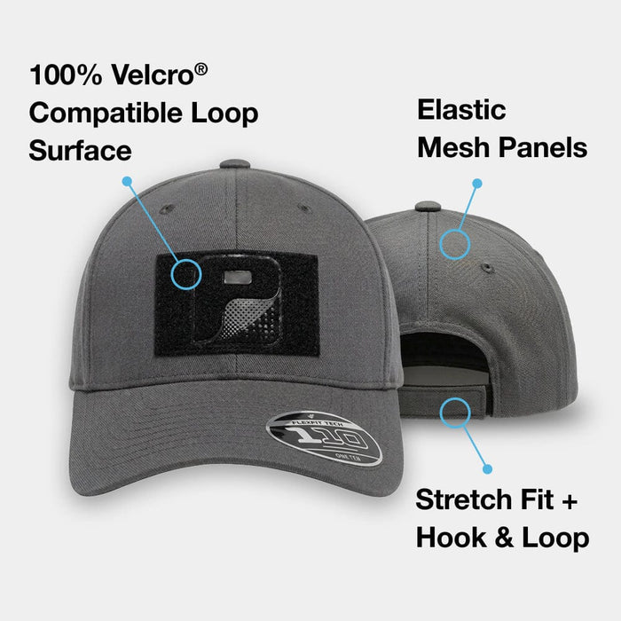 Pro-Formance Premium Curved Bill Flexfit + Adjustable Hat by Pull Patch (Grey)