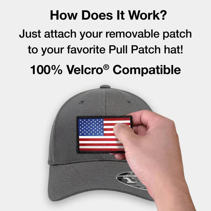 Pro-Formance Premium Curved Bill Flexfit + Adjustable Hat by Pull Patch (Grey)