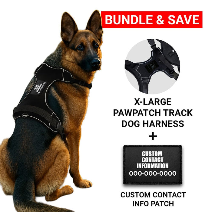 Bundle: Custom Contact Info + PawPatch Track Dog Harness (X-Large)