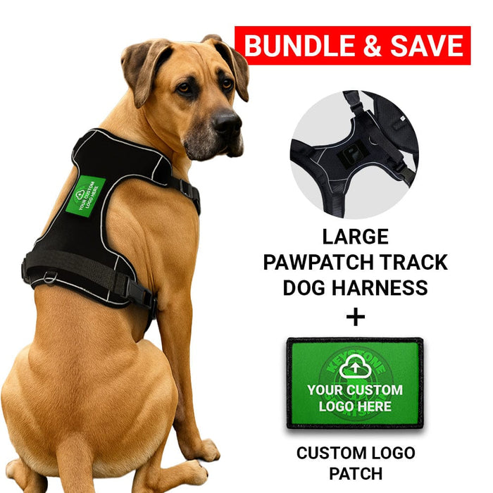 Bundle: Custom Logo + PawPatch Track Dog Harness (Large)