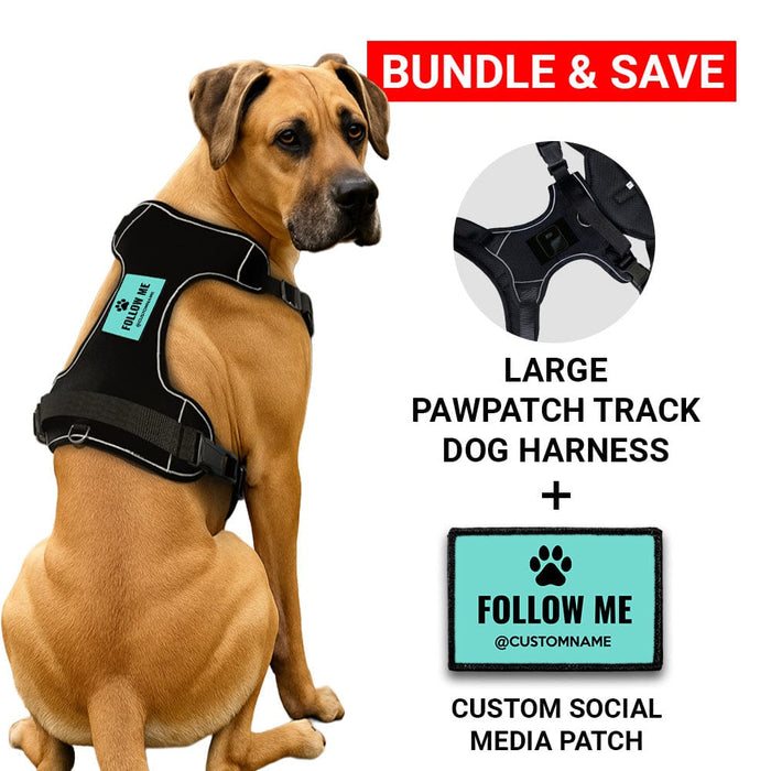 Bundle: Custom Social Media + PawPatch Track Dog Harness (Large)