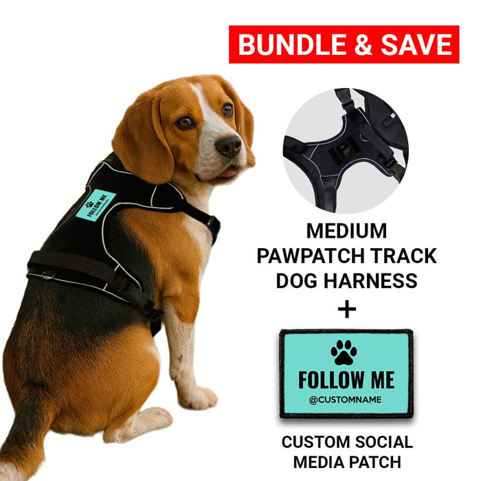 Bundle: Custom Social Media + PawPatch Track Dog Harness (Medium)