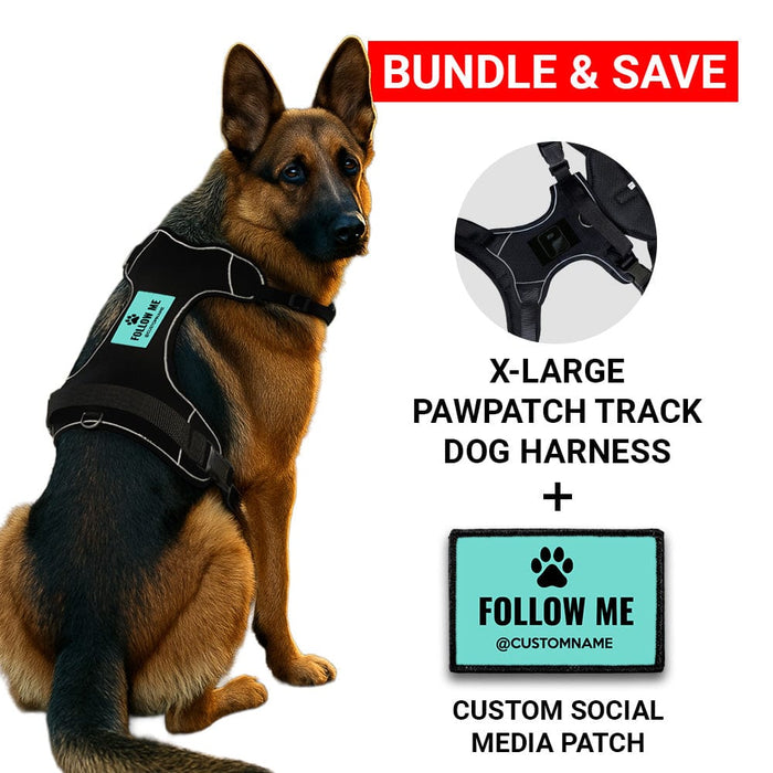 Bundle: Custom Social Media + PawPatch Track Dog Harness (X-Large)