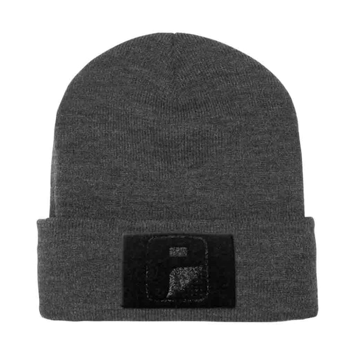 Beanie Pull Patch Cap By Flexfit - Dark Grey - Pull Patch - Removable Patches For Authentic Flexfit and Snapback Hats