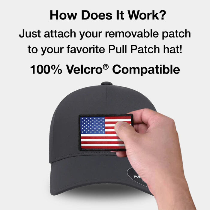Delta Flexfit + Snapback Hat with Perforation - Curved Bill by Pull Patch (Dark Grey)