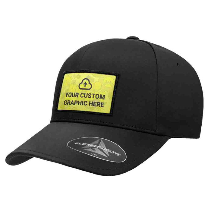 Bundle: Custom Graphic & Delta Premium Flexfit Hat (Black - L/XL)