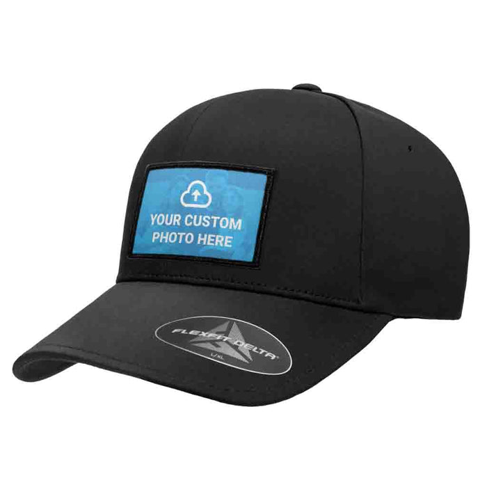 Bundle: Custom Photo & Delta Premium Flexfit Hat (Black - L/XL)