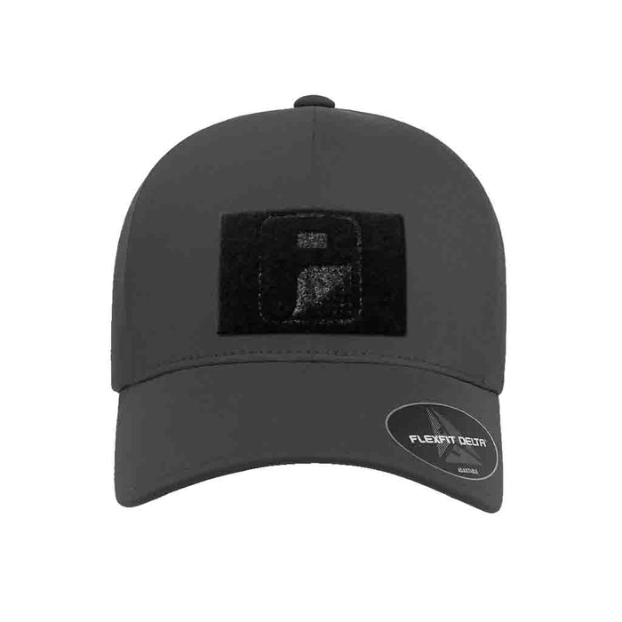 Delta Flexfit + Snapback Hat with Perforation - Curved Bill by Pull Patch (Dark Grey)