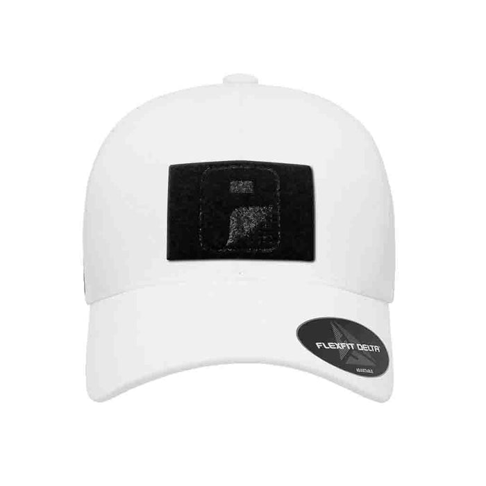 Delta Flexfit + Snapback Hat with Perforation - Curved Bill by Pull Patch (White)