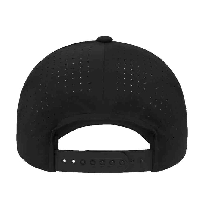 Delta Flexfit + Snapback Hat with Perforation - Curved Bill by Pull Patch (Black)