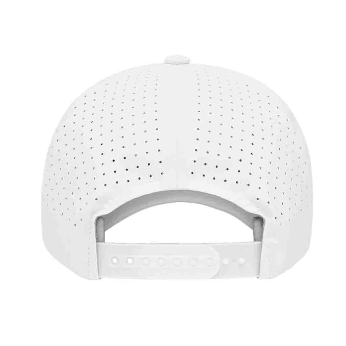 Delta Flexfit + Snapback Hat with Perforation - Curved Bill by Pull Patch (White)