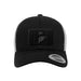 Retro Trucker 2-Tone Pull Patch Hat By Snapback - Black and White - Pull Patch - Removable Patches For Authentic Flexfit and Snapback Hats