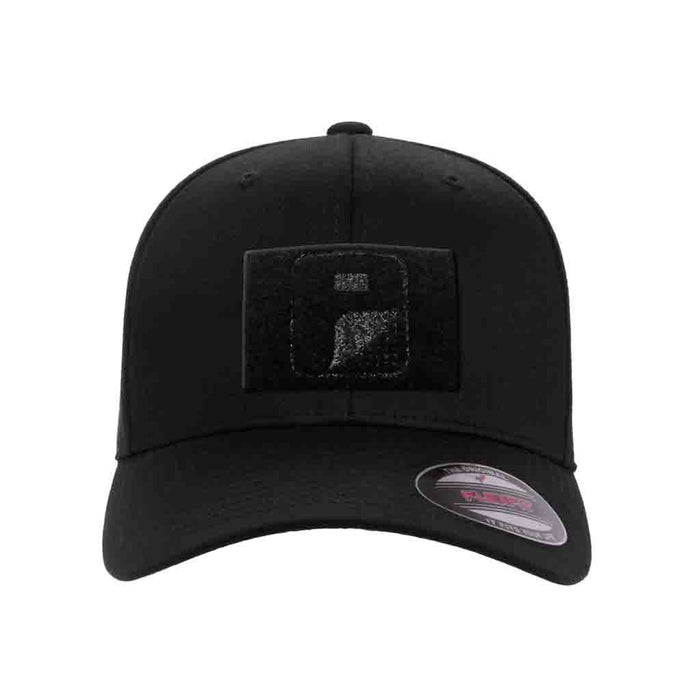 Premium Curved Visor Pull Patch Hat By Flexfit - Black - Pull Patch - Removable Patches That Stick To Your Gear