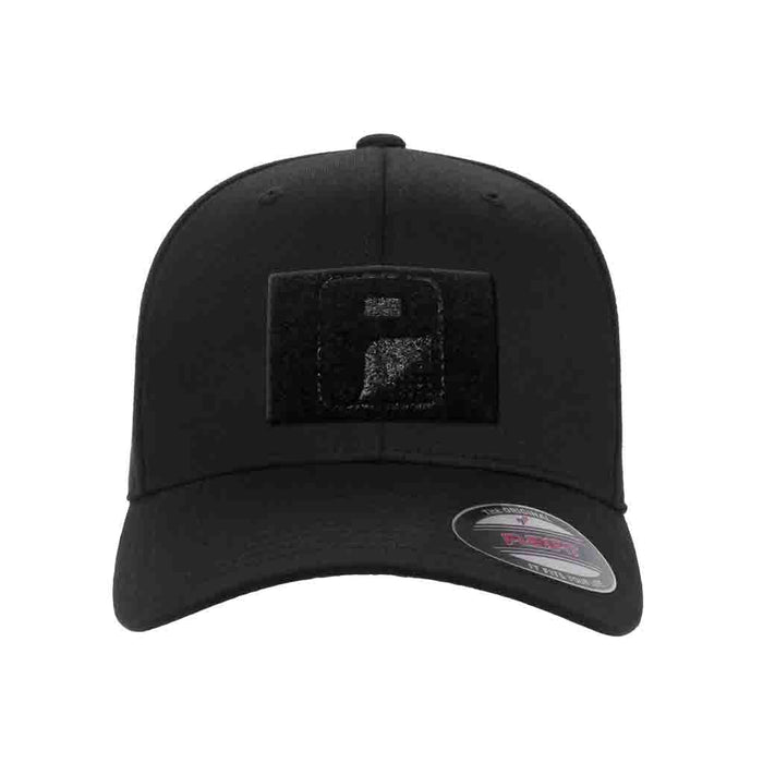 Premium Curved Visor Pull Patch Hat By Snapback - XL/XXL - Black - Pull Patch - Removable Patches For Authentic Flexfit and Snapback Hats