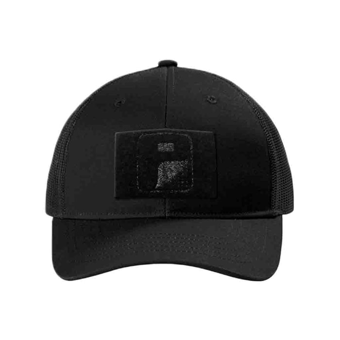 Youth - Black - Curved Bill Trucker Pull Patch Hat - Pull Patch - Removable Patches That Stick To Your Gear