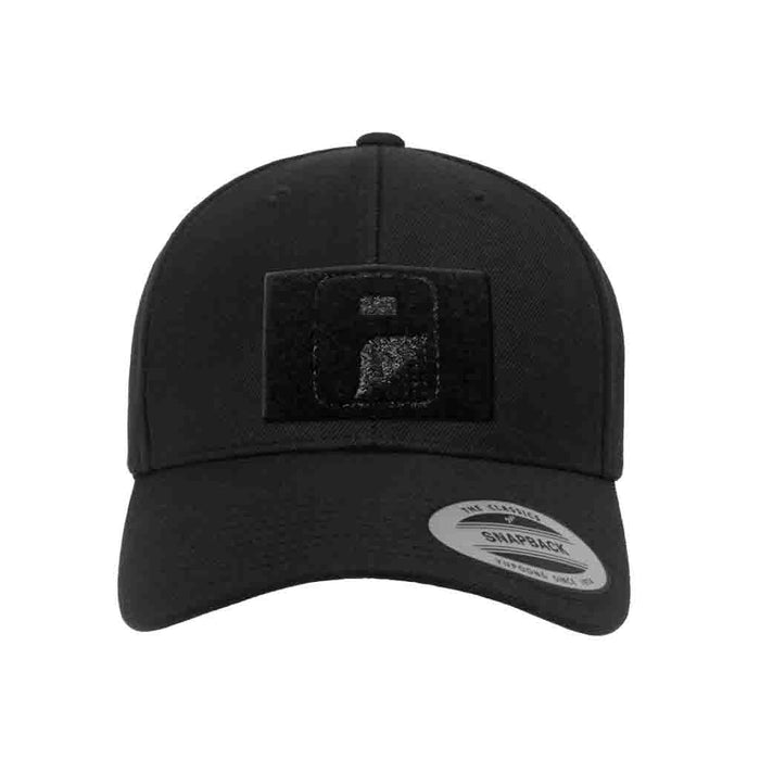 Premium Curved Visor Pull Patch Hat By Snapback - Black - Pull Patch - Removable Patches For Authentic Flexfit and Snapback Hats