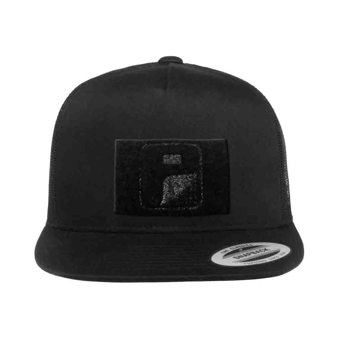 Classic Trucker Pull Patch Hat By Snapback - Black - Pull Patch - Removable Patches For Authentic Flexfit and Snapback Hats