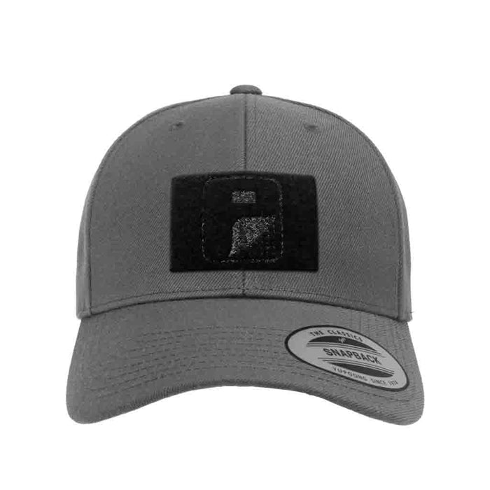 Premium Curved Visor Pull Patch Hat By Snapback - Dark Grey - Pull Patch - Removable Patches For Authentic Flexfit and Snapback Hats