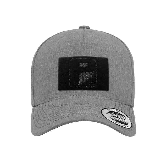 Premium Snapback Hat with Perforation - Curved Bill by Pull Patch (Heather Grey)