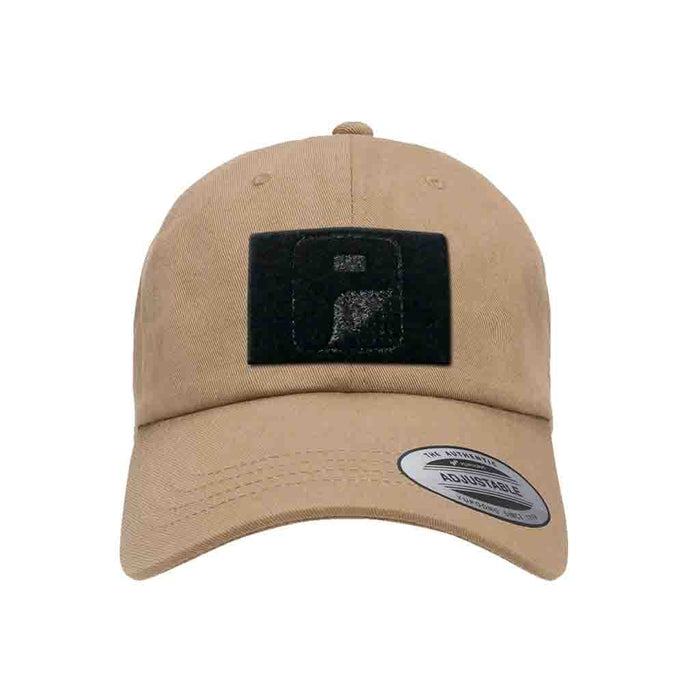 Dad Hat With A Pull Patch By Snapback - Khaki - Pull Patch - Removable Patches For Authentic Flexfit and Snapback Hats